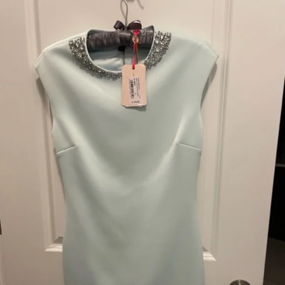 TED BAKER BETIANA EMBELLISHED BODY CON DRESS MINT GREEN SIZE 2 (US 4) - Picture 1 of 8